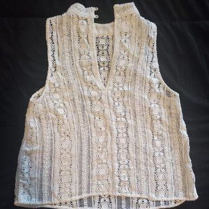 Zara Trafaluc White Lace Blouse